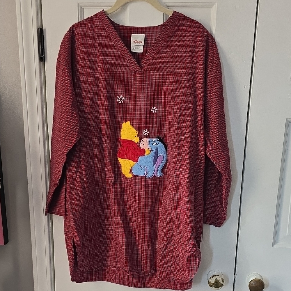 Disney Kids Red Plaid Sweatshirt with Winnie the Pooh and Eeyore
